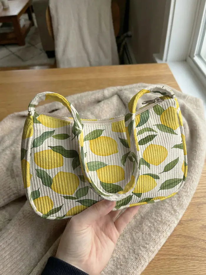 Sac à bandoulière tendance à imprimé citron
