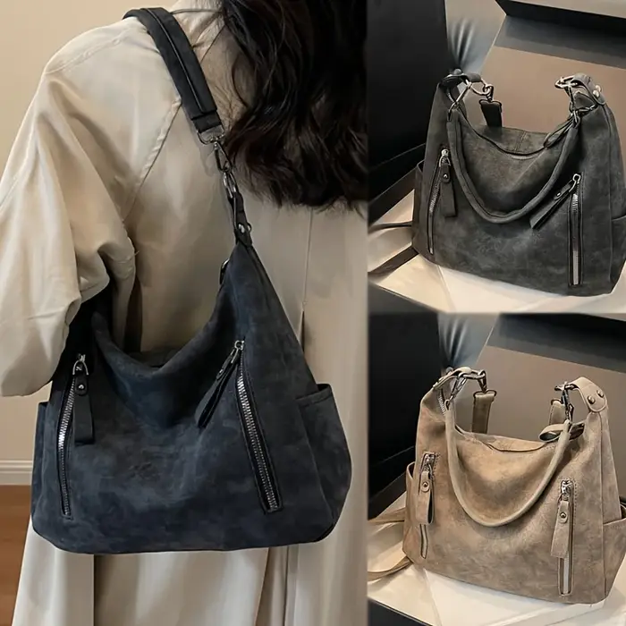 Sac à main Vintage en simili cuir synthétique avec plusieurs poches