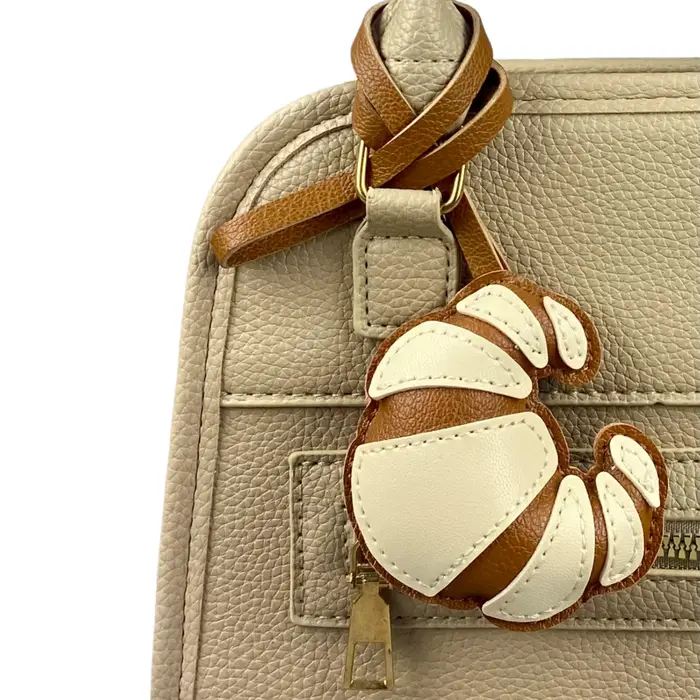 Breloque de sac croissant vibrante-un tableau de chic parisien en 6 couleurs appétissantes-cuir PU-cadeau idée pour femmes/enfants/accessoire de sac
