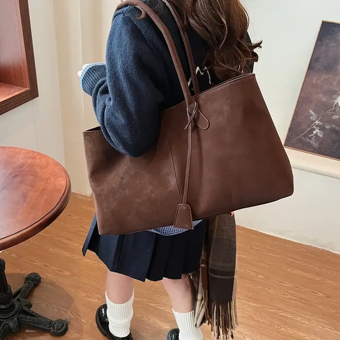 Sac à main polyvalent en faux daim pour femme