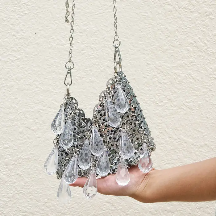 Sac bandoulière vintage en métal à sequins