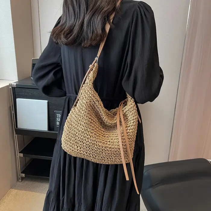Sac d'été en paille tissée pour femmes