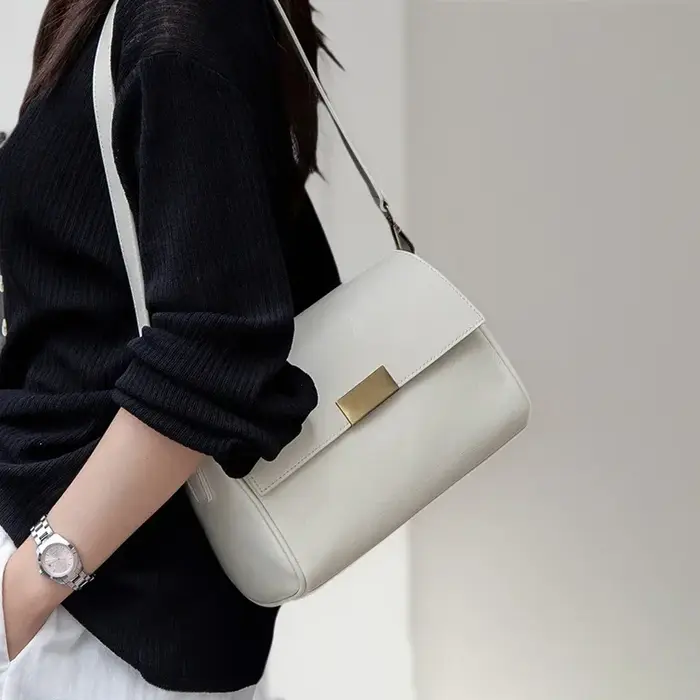 Sac à bandoulière en cuir de vache véritable pour femmes, sac à bandoulière rétro polyvalent pour da