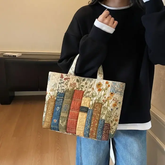 Sac fourre-tout imprimé vintage pour femmes