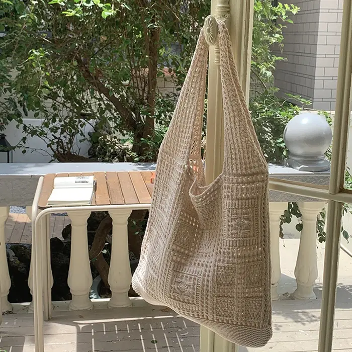 Sacs fourre-tout au crochet simple pour femmes, sac à main à poignée supérieure, creux, décontracté, à la mode, initié, dames, shopping