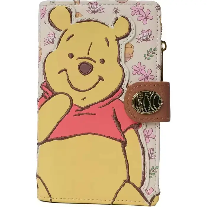 Loungefly Winnie l'ourson portefeuille pour femmes mignon petit sac à main en cuir court sac de carte bancaire avec dessin animé ourson conception cadeaux