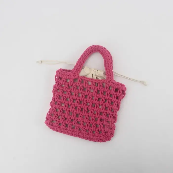 Nouveau sac en crochet bohème, sac fourre-tout en filet tissé à mailles ouvertes, sac à main miniatu