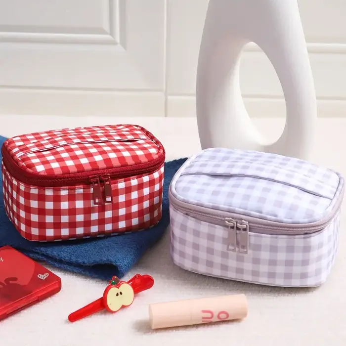 Sac à main mignon à carreaux rouges et violets pour femmes
