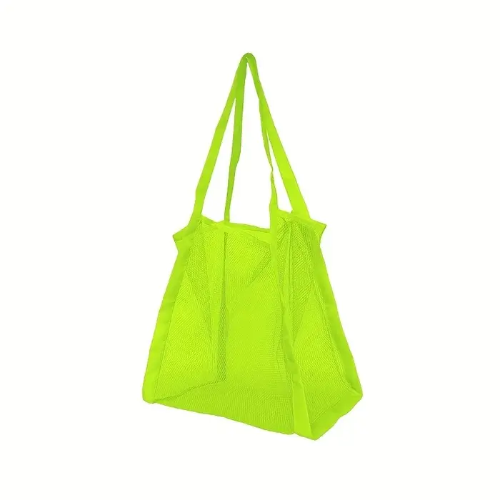 Sac de courses à main de couleur unie de grande capacité, sac en maille multifonctionnel, sac de ran