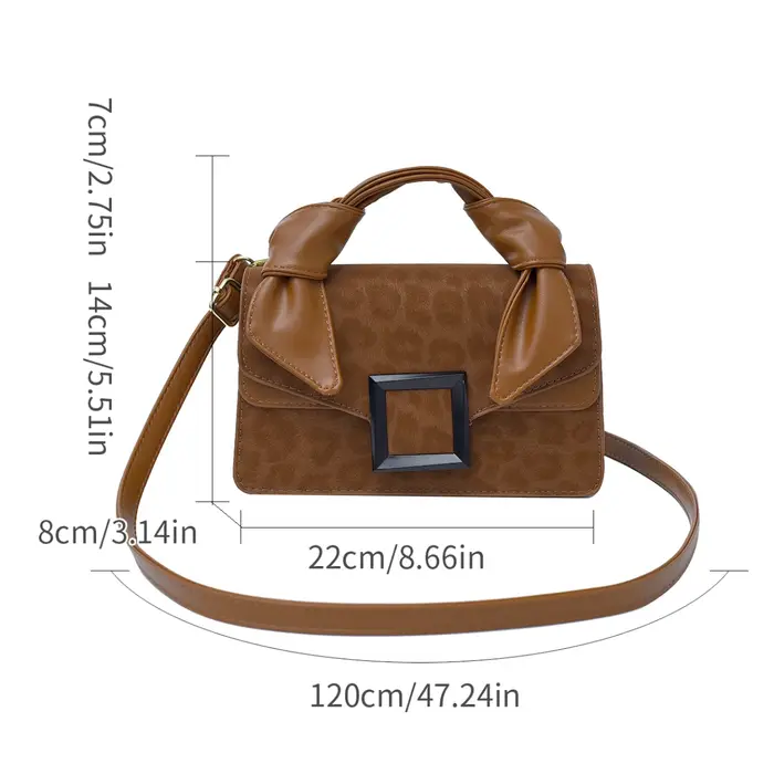 Petit sac carré Vintage imprimé léopard