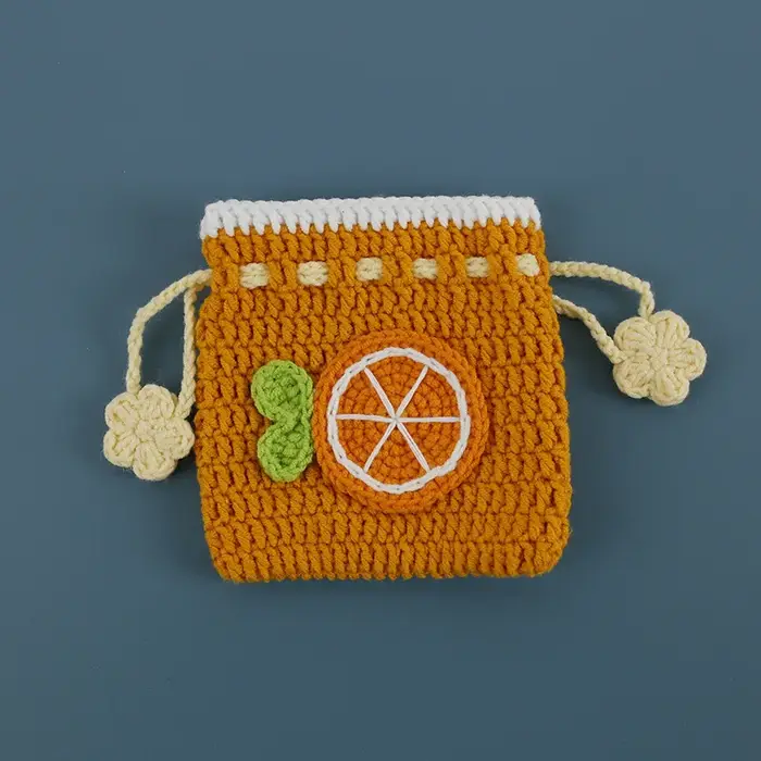 Porte-monnaie tissé à la main avec cordon de serrage de style doux