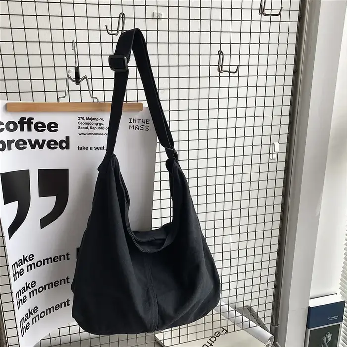 Grand sac à bandoulière en toile pour femmes