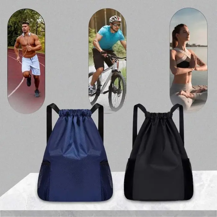 Sacs à dos femmes hommes grande capacité Bundle poche sac à cordon pour unisexe sport sac à dos décontracté couleur unie