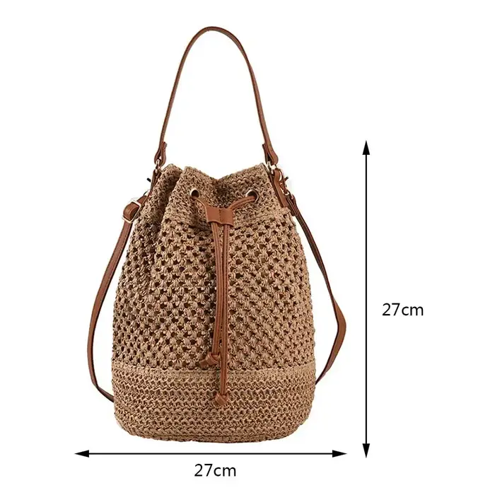 Sac à bandoulière d'été en paille pour femme