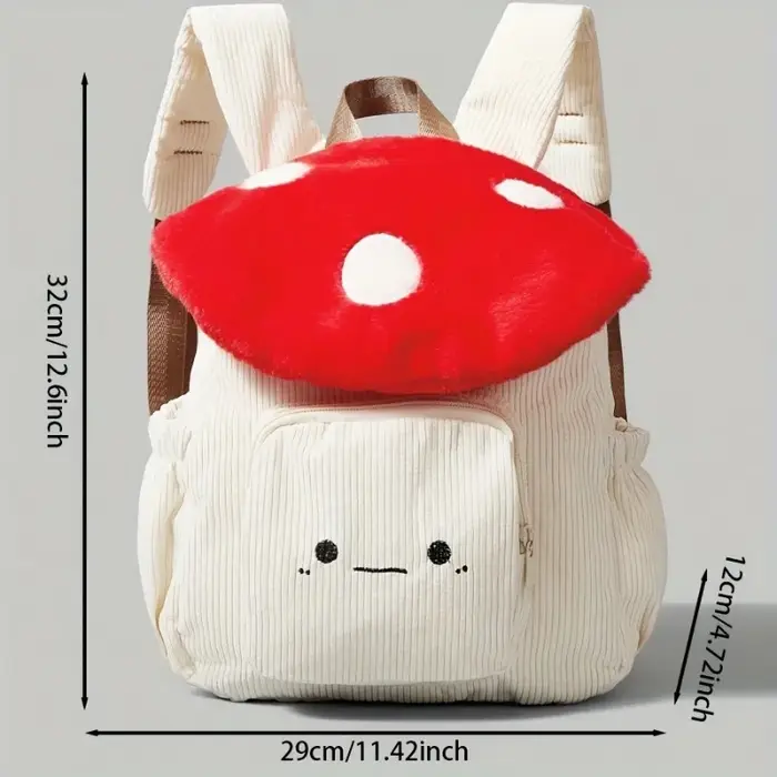 Sac à dos champignon en peluche Kawaii pour femmes
