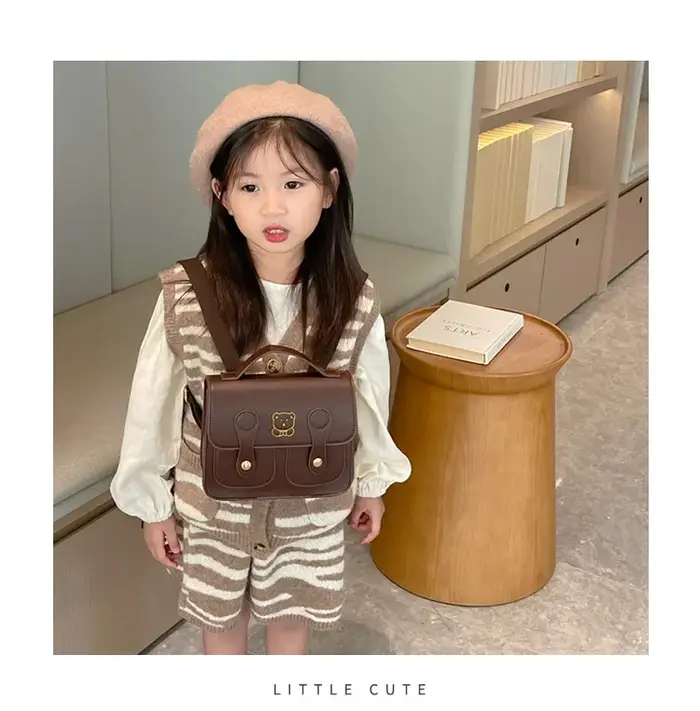 Sac à dos ours en cuir PU pour enfants