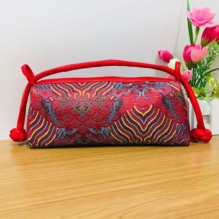 Sac à main de luxe en soie de style chinois pour femme, broderie japonaise faite à la main, sacs fou