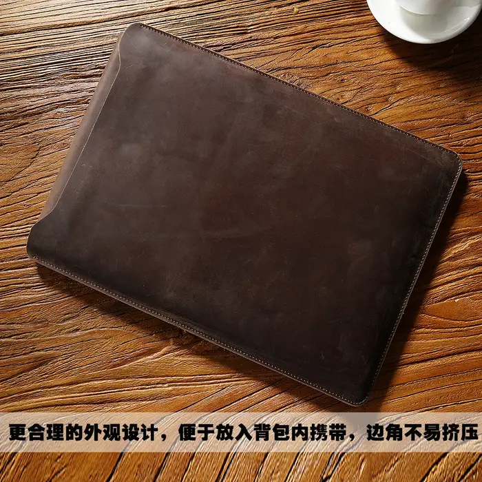 Sac d'ordinateur en cuir adapté aux ordinateurs portables Apple Huawei de 12 pouces