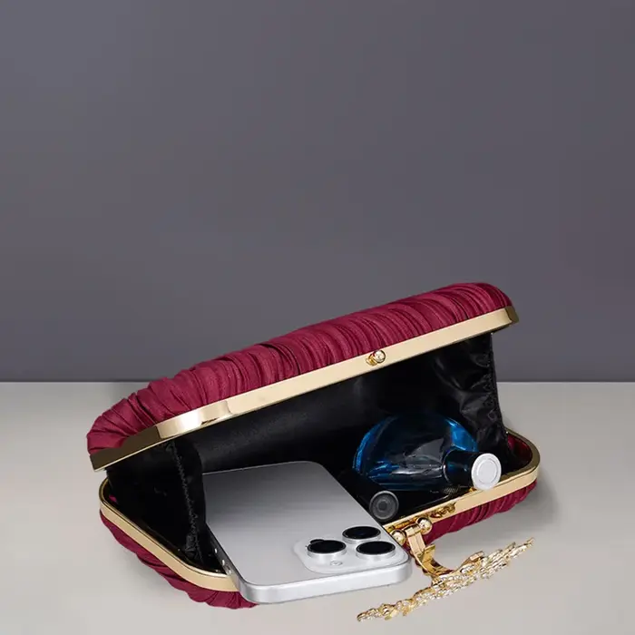 Nouvelle pochette de soirée plissée haut de gamme pour femme