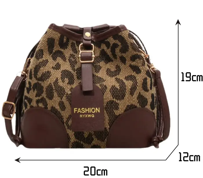 Léopard petit cuir PU femmes seau sacs à bandoulière 2024 automne sac