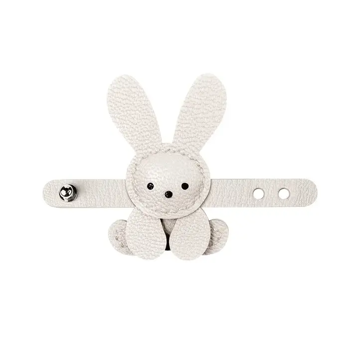 Breloque de sac en forme de lapin mignon, 1 pièce, simili cuir synthétique léger avec boucle en acie