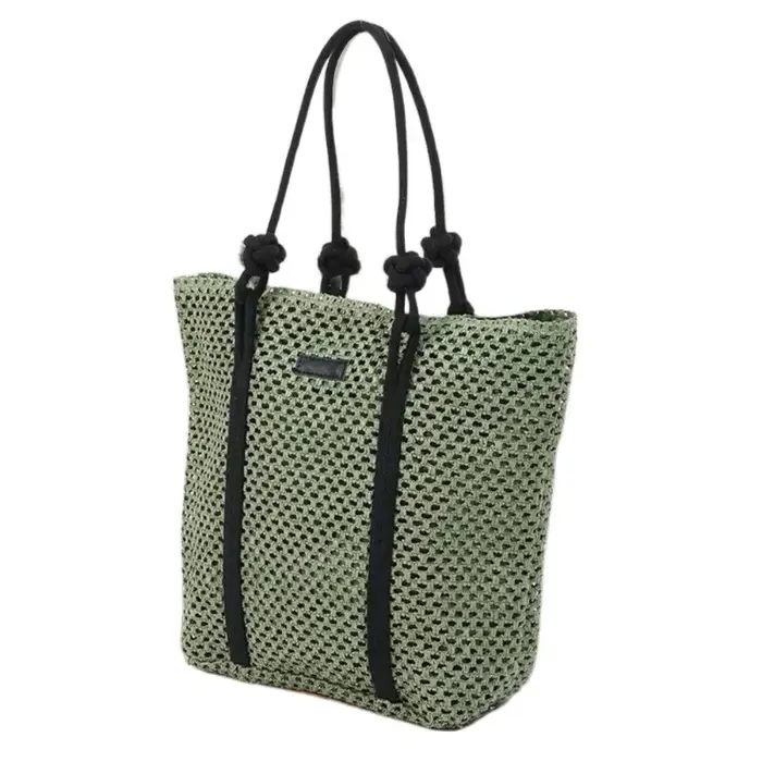 Sacs en paille tressés faits à la main, grande capacité, avec fermeture éclair, sacs fourre-tout de 