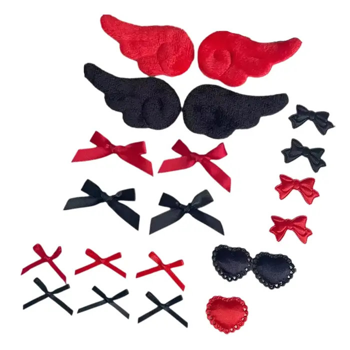 Kit de matériaux DIY pour Itabag en dentelle noire et rouge, porte-badges, pochette pour cartes, accessoires de décoration gothique, présentoir pour articles d'anime