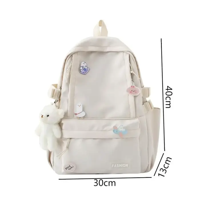 Nouveau sac d'école de grande capacité Portable couleur unie sac à dos léger sangle réglable sac de voyage en toile unisexe