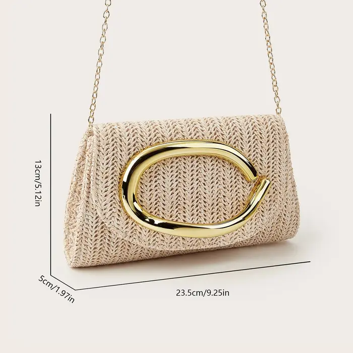 Pochette tissée pour femme avec rabat