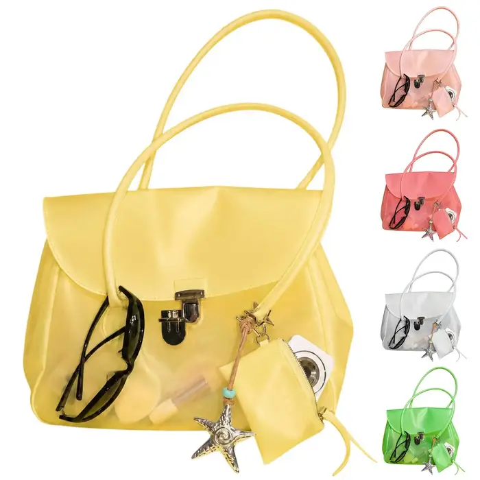 Sac fourre-tout transparent en PVC pour femme
