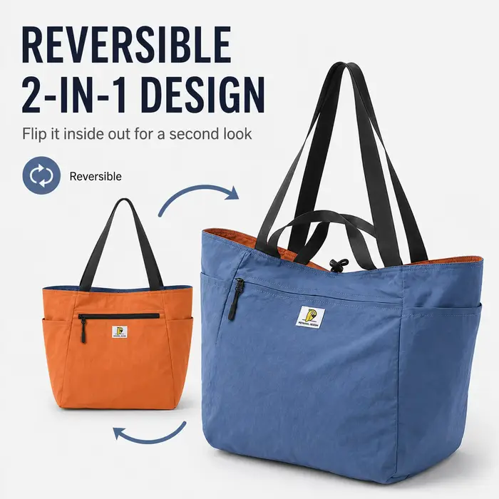 Sac fourre-tout en nylon lavé pour femmes