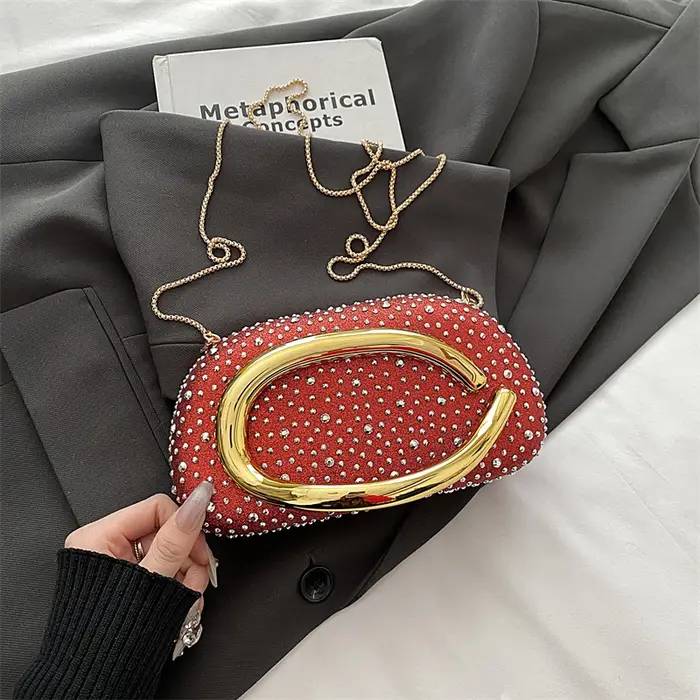 Pochette de soirée de mariage rouge pour femmes