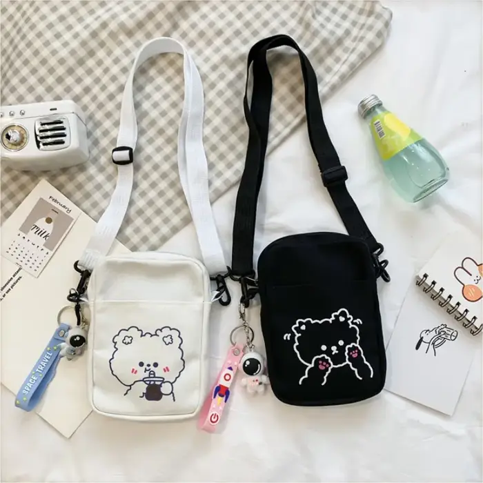 Mignon Mini toile sacs à main femmes sac petit tissu épaule