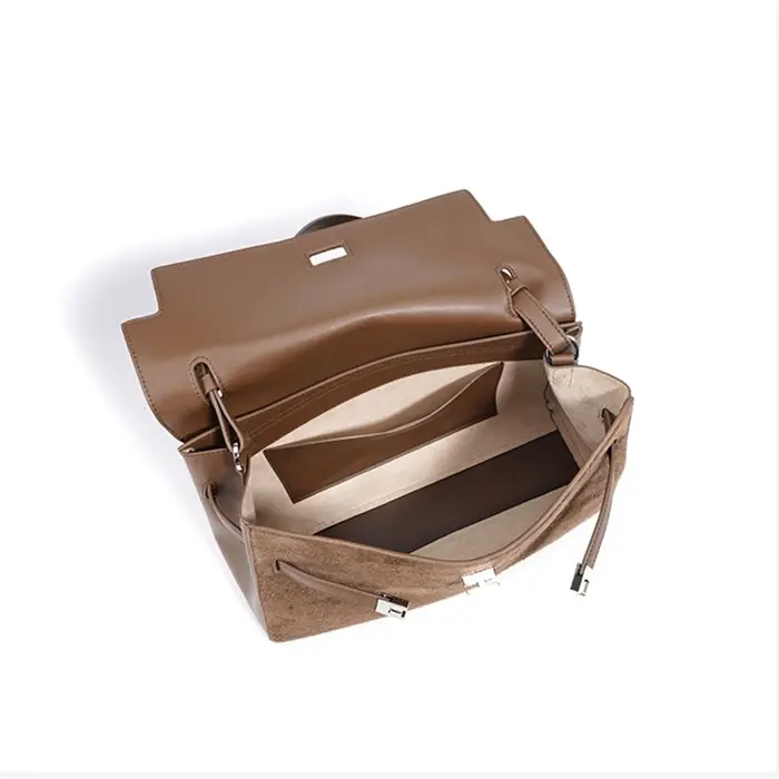 Sac à main en cuir véritable suédé pour femme