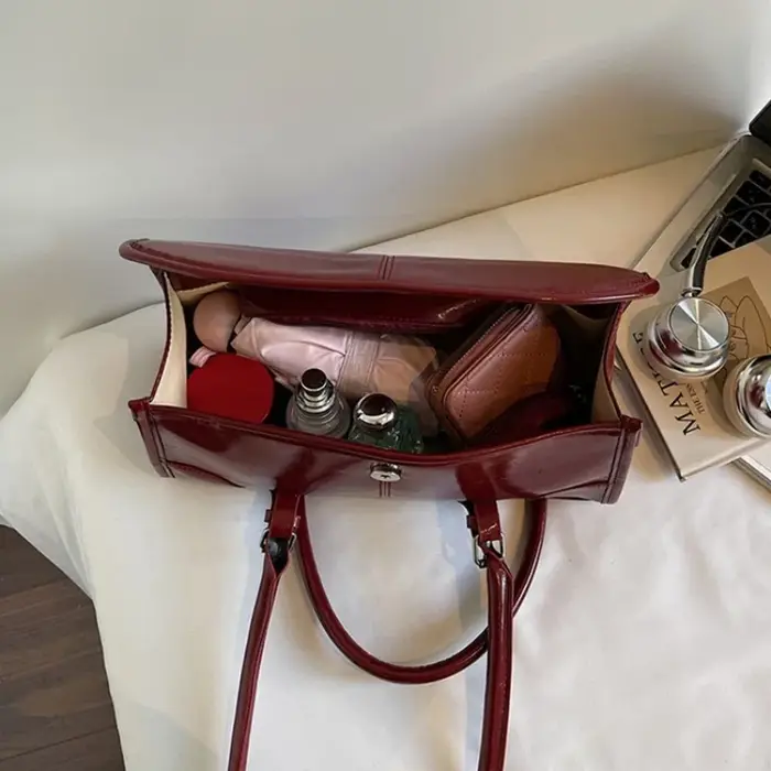 Sac sous les bras en cuir PU bordeaux de haute qualité