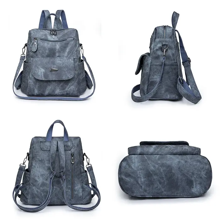 Sac à dos en cuir monochrome pour femme