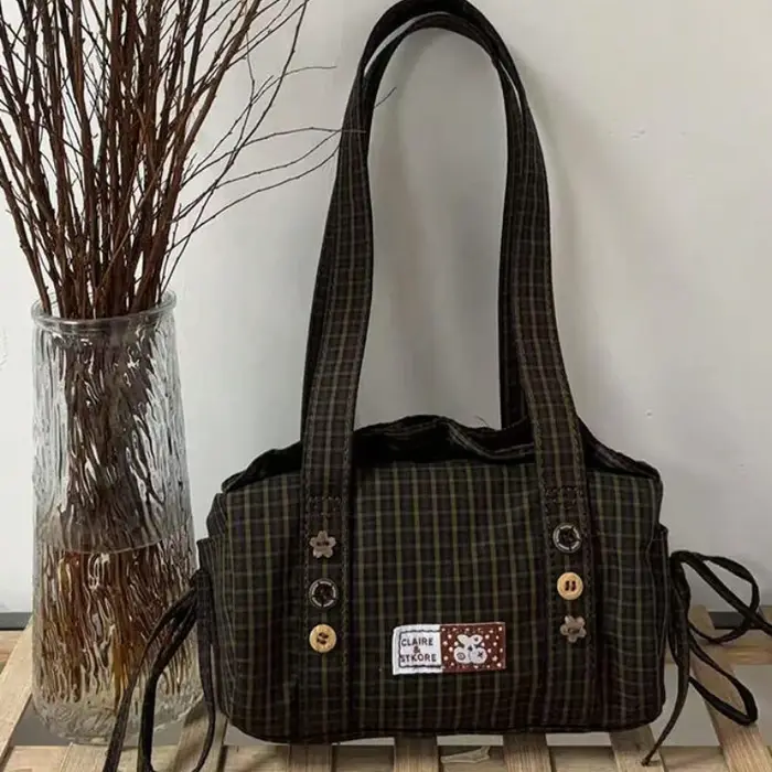 Sac à main à carreaux Orange Girl 2026