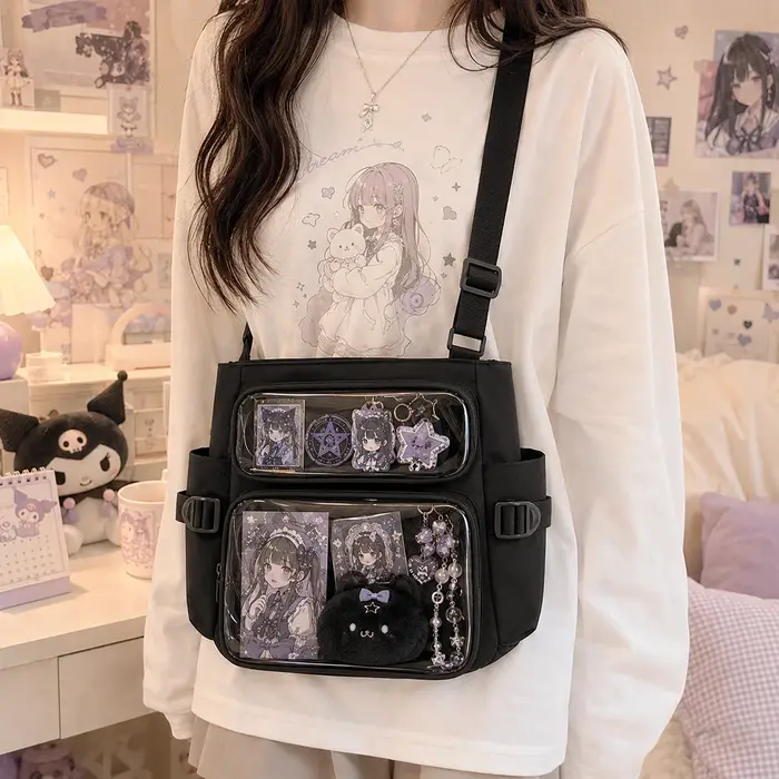 Sac à bandoulière transparent grande capacité pour l'école