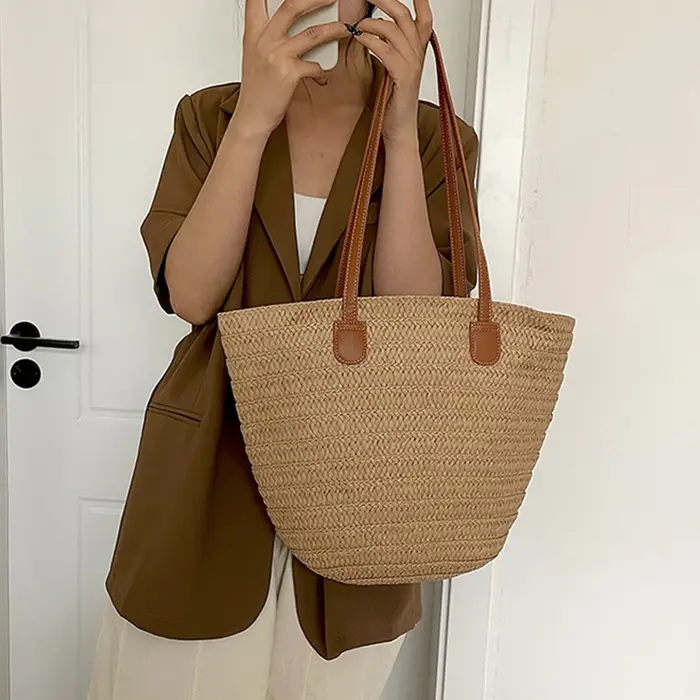 Sac à main tressé en paille pour femme