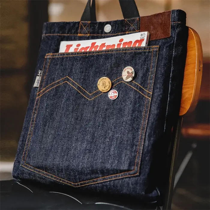Maden unisexe rétro 14oz Denim sacs simple épaule