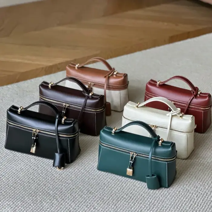 Sac à cosmétiques en cuir style vintage