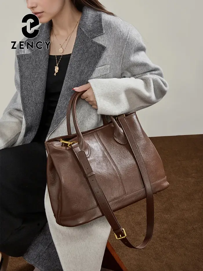 Sac Zency Femme 2026 en Cuir Naturel Grande Capacité