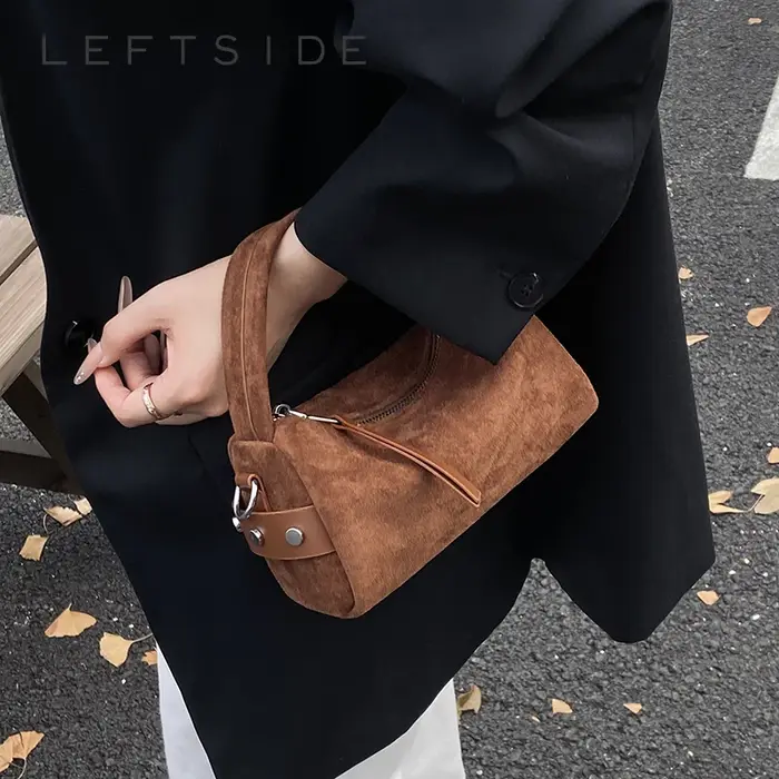 LEFTSIDE rétro Mini sacs à bandoulière en cuir PU pour femmes sac à bandoulière seau 2025 hiver sacs à main et sacs à main de luxe de créateur