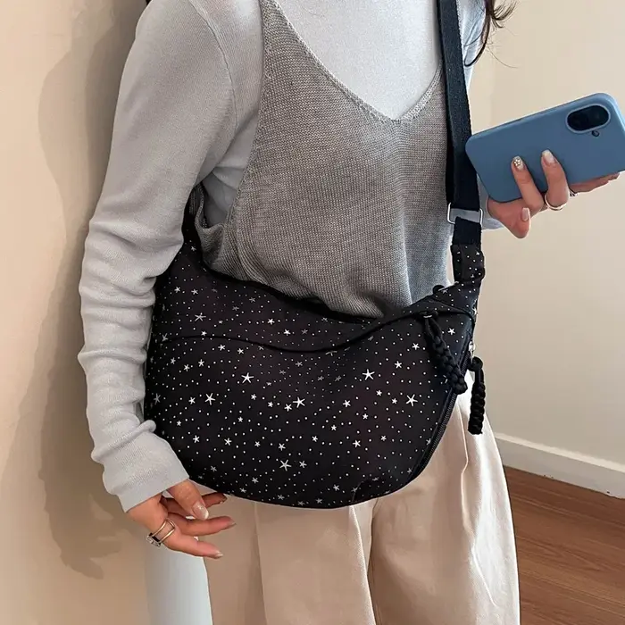 Sac à bandoulière tendance à imprimé étoiles pour femme