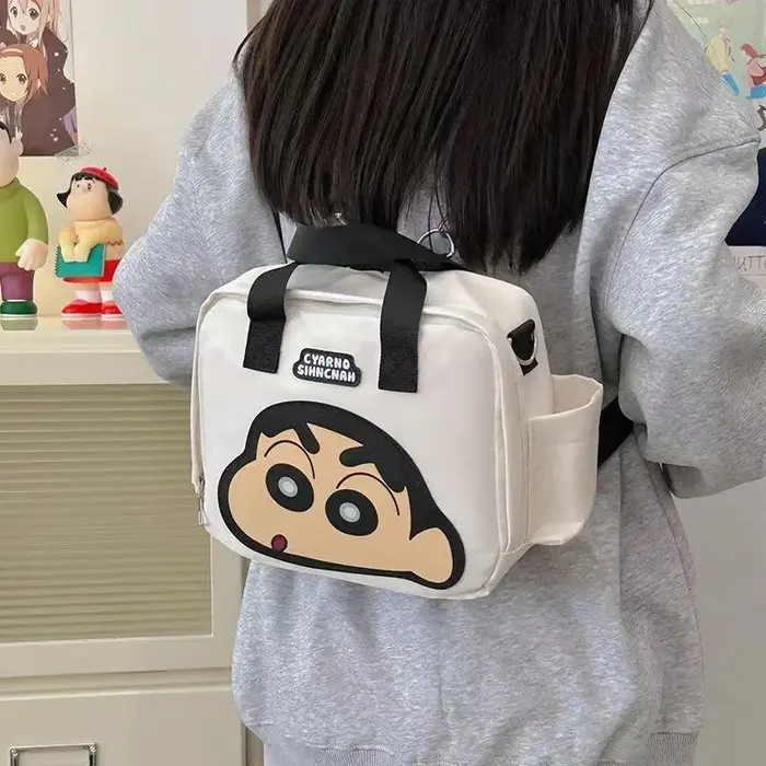 Crayon Shin-chan sac à main dessin animé Double épaule maman sac grande capacité Bento boîte à déjeuner paquet de rangement cadeaux de Festival pour filles