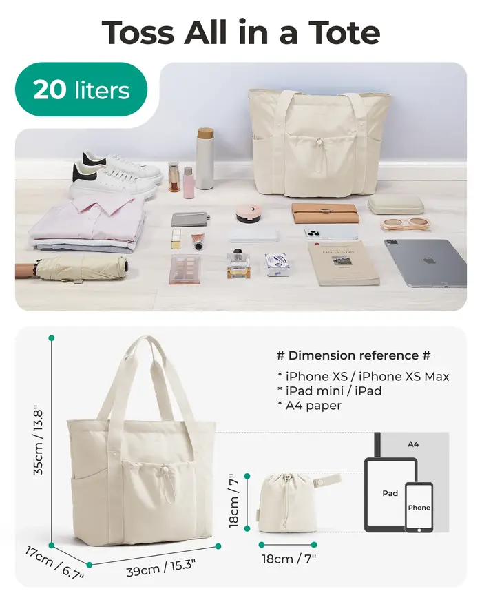BAGSMART Sac fourre-tout pliable avec cordon de serrage