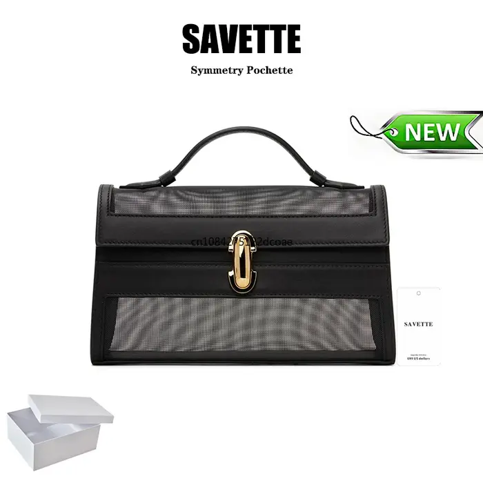 Sac à main SAVETTE en cuir véritable, pochette symétrique, nouveau sac à main pour femme, sac carré 