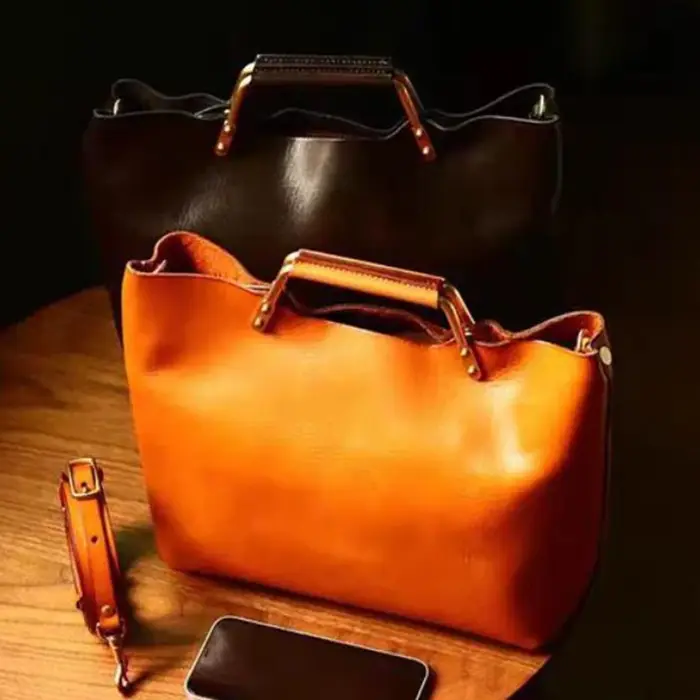 Sac fourre-tout en cuir souple pour femmes