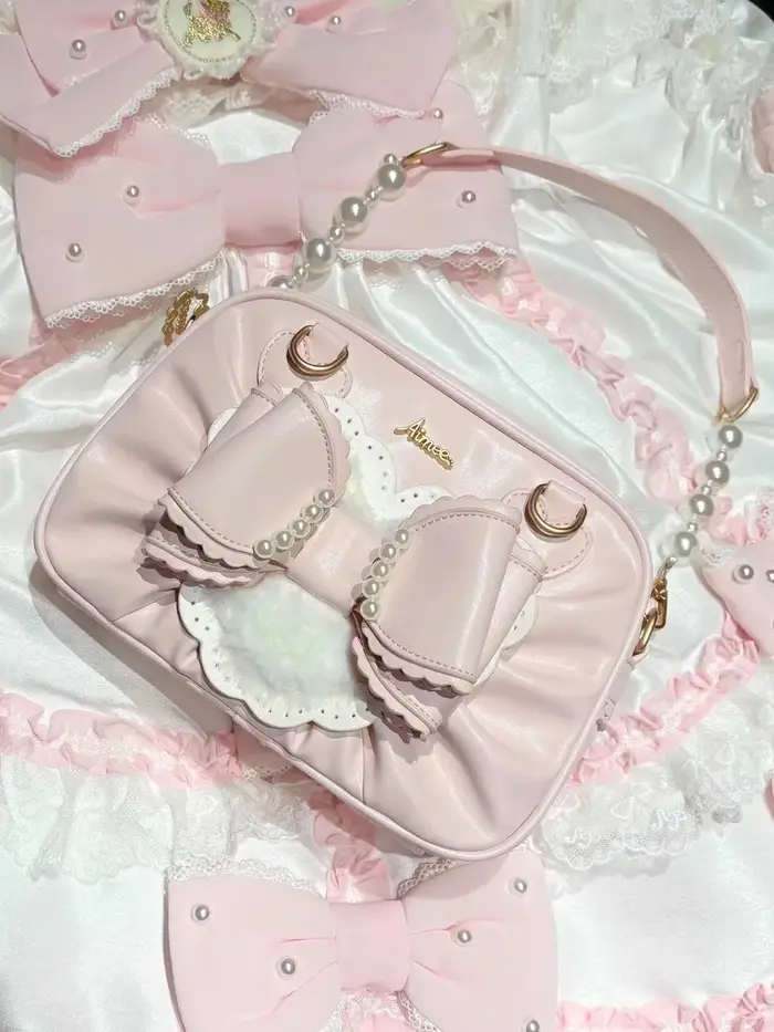 Sac à main bandoulière amour coeur nœud perle Bolsos mujer sacs