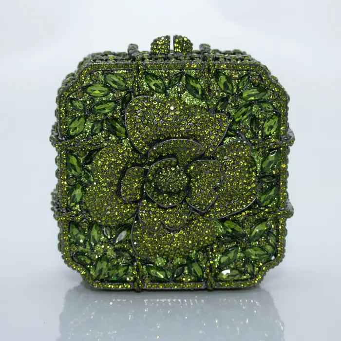 Pochette de luxe florale en cristal, sac de soirée en strass, sac à main en cristal pour femme, sac 